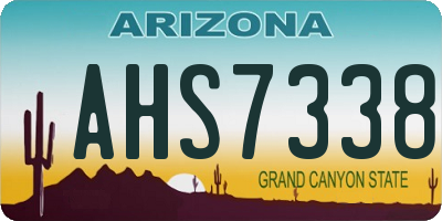 AZ license plate AHS7338