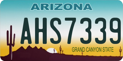 AZ license plate AHS7339