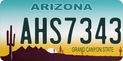 AZ license plate AHS7343