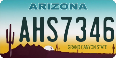 AZ license plate AHS7346