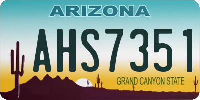 AZ license plate AHS7351