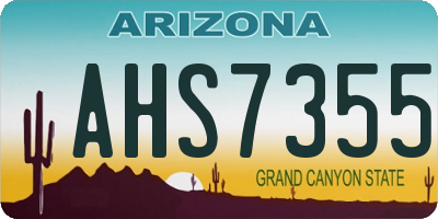 AZ license plate AHS7355