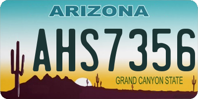AZ license plate AHS7356