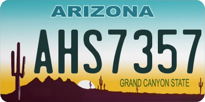 AZ license plate AHS7357