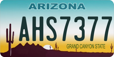 AZ license plate AHS7377