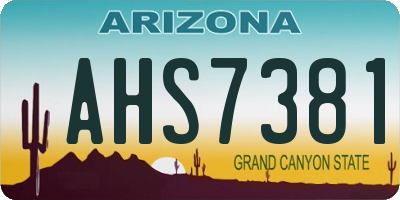AZ license plate AHS7381