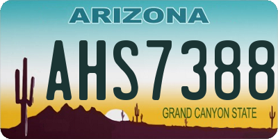 AZ license plate AHS7388