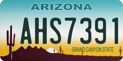 AZ license plate AHS7391