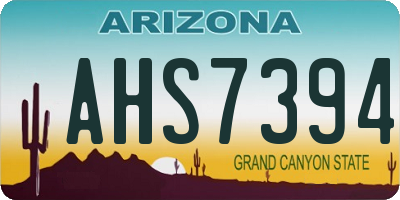 AZ license plate AHS7394