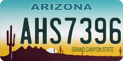 AZ license plate AHS7396