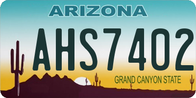 AZ license plate AHS7402
