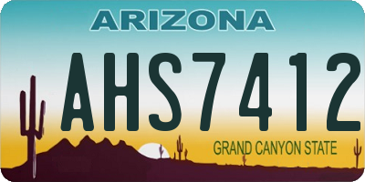 AZ license plate AHS7412