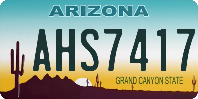 AZ license plate AHS7417