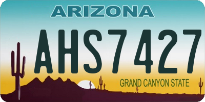 AZ license plate AHS7427
