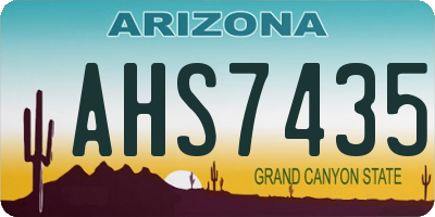 AZ license plate AHS7435