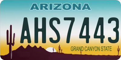 AZ license plate AHS7443