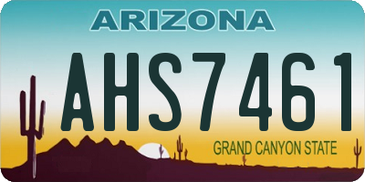 AZ license plate AHS7461