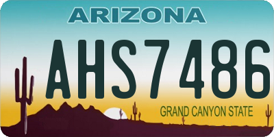 AZ license plate AHS7486