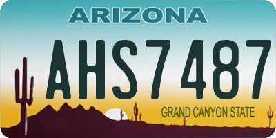 AZ license plate AHS7487