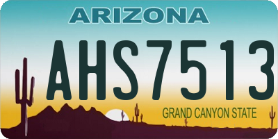 AZ license plate AHS7513