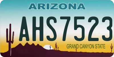 AZ license plate AHS7523