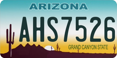 AZ license plate AHS7526
