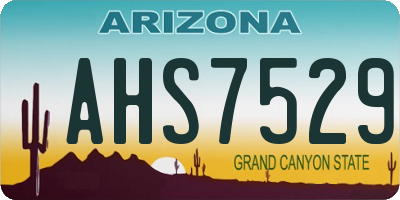 AZ license plate AHS7529