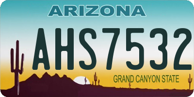 AZ license plate AHS7532