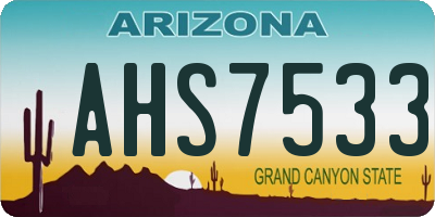 AZ license plate AHS7533