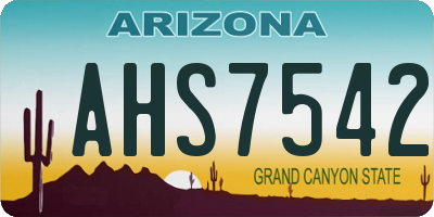 AZ license plate AHS7542