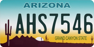 AZ license plate AHS7546