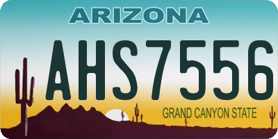 AZ license plate AHS7556