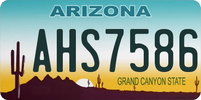 AZ license plate AHS7586