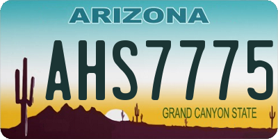 AZ license plate AHS7775