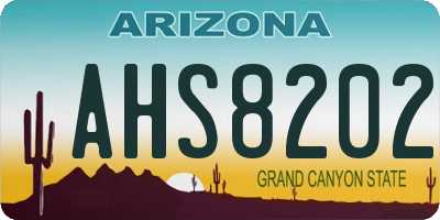 AZ license plate AHS8202