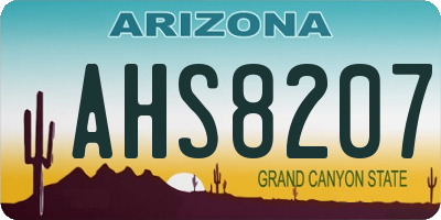AZ license plate AHS8207