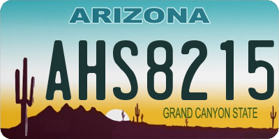 AZ license plate AHS8215