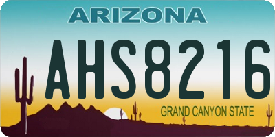 AZ license plate AHS8216