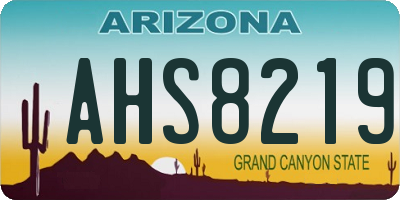 AZ license plate AHS8219
