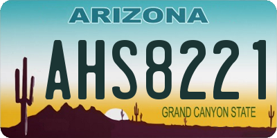 AZ license plate AHS8221