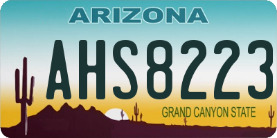 AZ license plate AHS8223