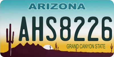 AZ license plate AHS8226