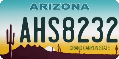 AZ license plate AHS8232