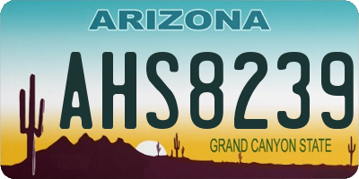 AZ license plate AHS8239