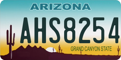 AZ license plate AHS8254