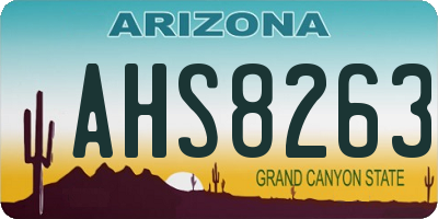 AZ license plate AHS8263