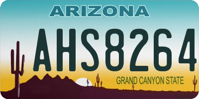 AZ license plate AHS8264