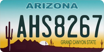AZ license plate AHS8267