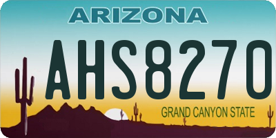 AZ license plate AHS8270
