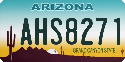 AZ license plate AHS8271